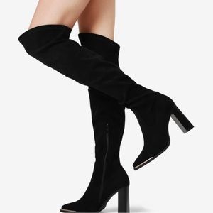 Size 9 thigh high black boots